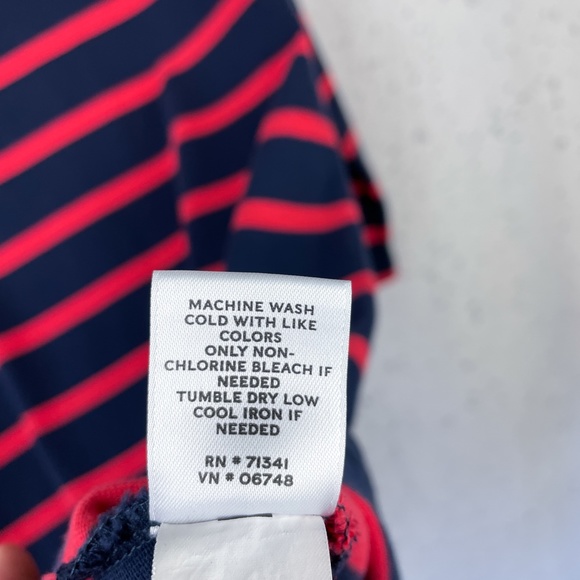 L.L. Bean Striped Mariner Dress 8 Nautical Boatneck - Picture 12 of 12